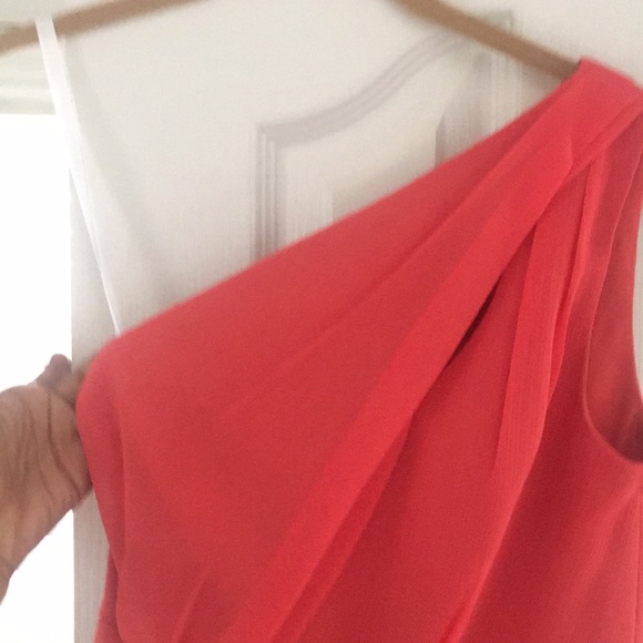 Long One Shoulder Crinkle Chiffon Dress - Picture 5 of 5